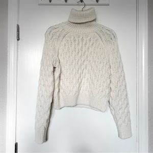 H&M Cream Turtleneck cowl neck knit sweater